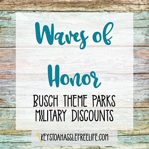 waves of honor, military discouonts, military vacation discounts, busch theme park military discount